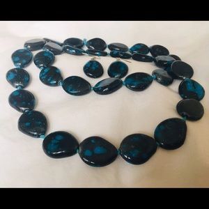 💠 Black & Turquoise Necklace & Earrings
